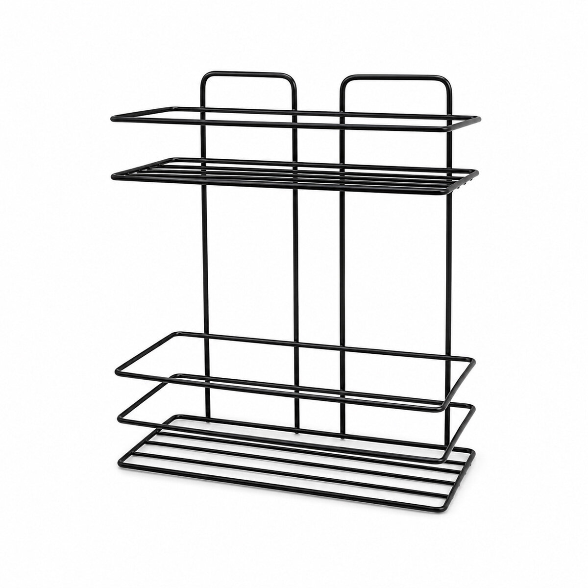 İBİCO K13-014 ( 2 KATLI & DİKDÖRTGEN ) ( SİYAH ) ( METAL ) BANYO KÖŞELİK & DUŞKABİN RAF & ŞAMPUANLIK*12=K