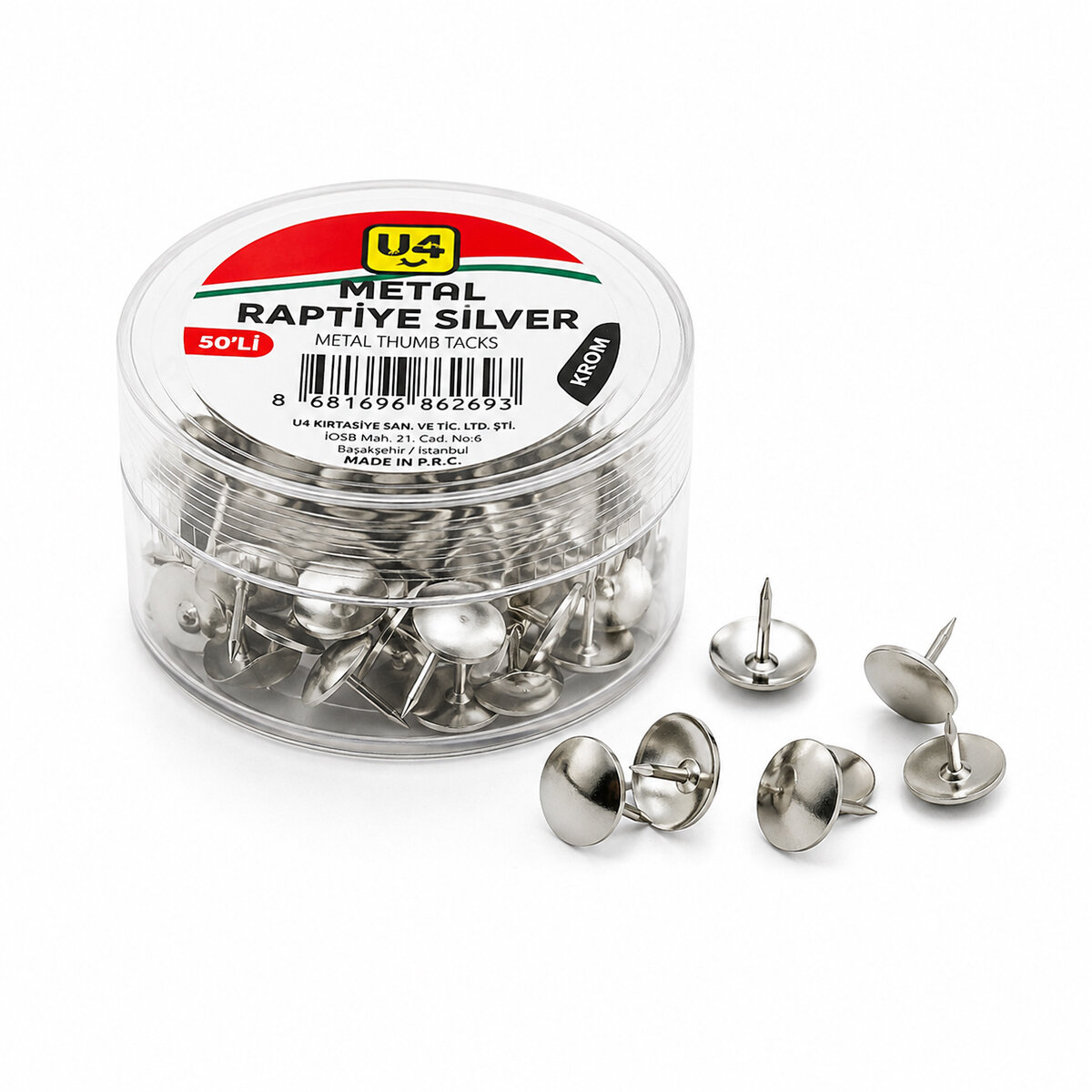 U-4-3869 METAL RAPTİYE ( 50PCS ) ( PLASTİK KUTULU )*12X30 U-4-3869 METAL RAPTİYE ( 50PCS ) ( PLASTİK KUTULU )*12X30