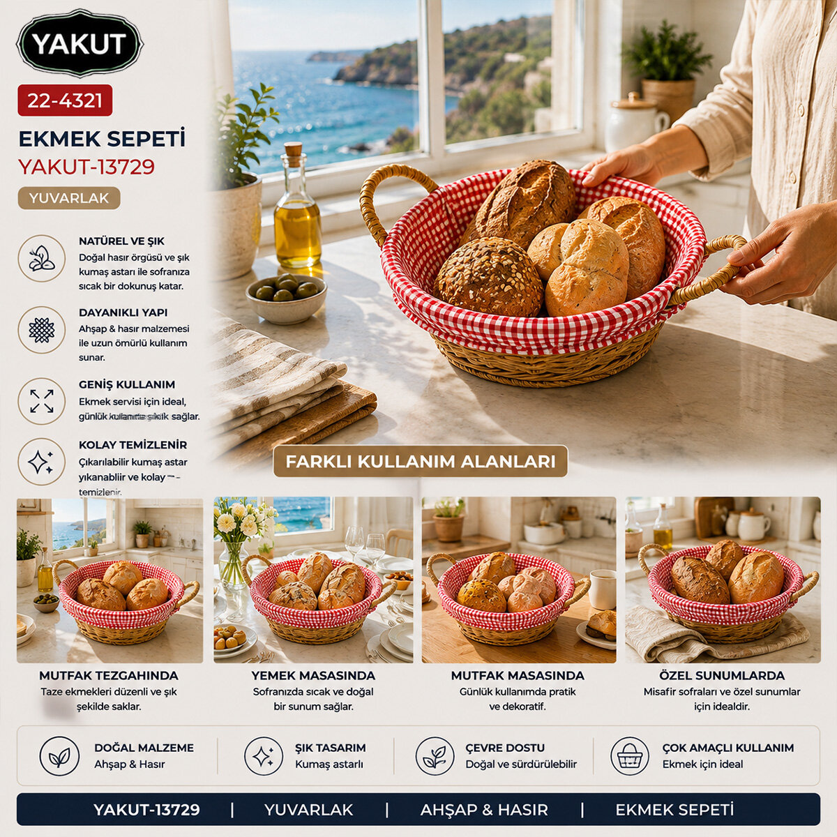 YAKUT-13729 ( YUVARLAK ) ( AHŞAP & HASIR ) EKMEK & ÇOK AMAÇLI SEPET*120 YAKUT-13729 ( YUVARLAK ) ( AHŞAP & HASIR ) EKMEK & ÇOK AMAÇLI SEPET*120