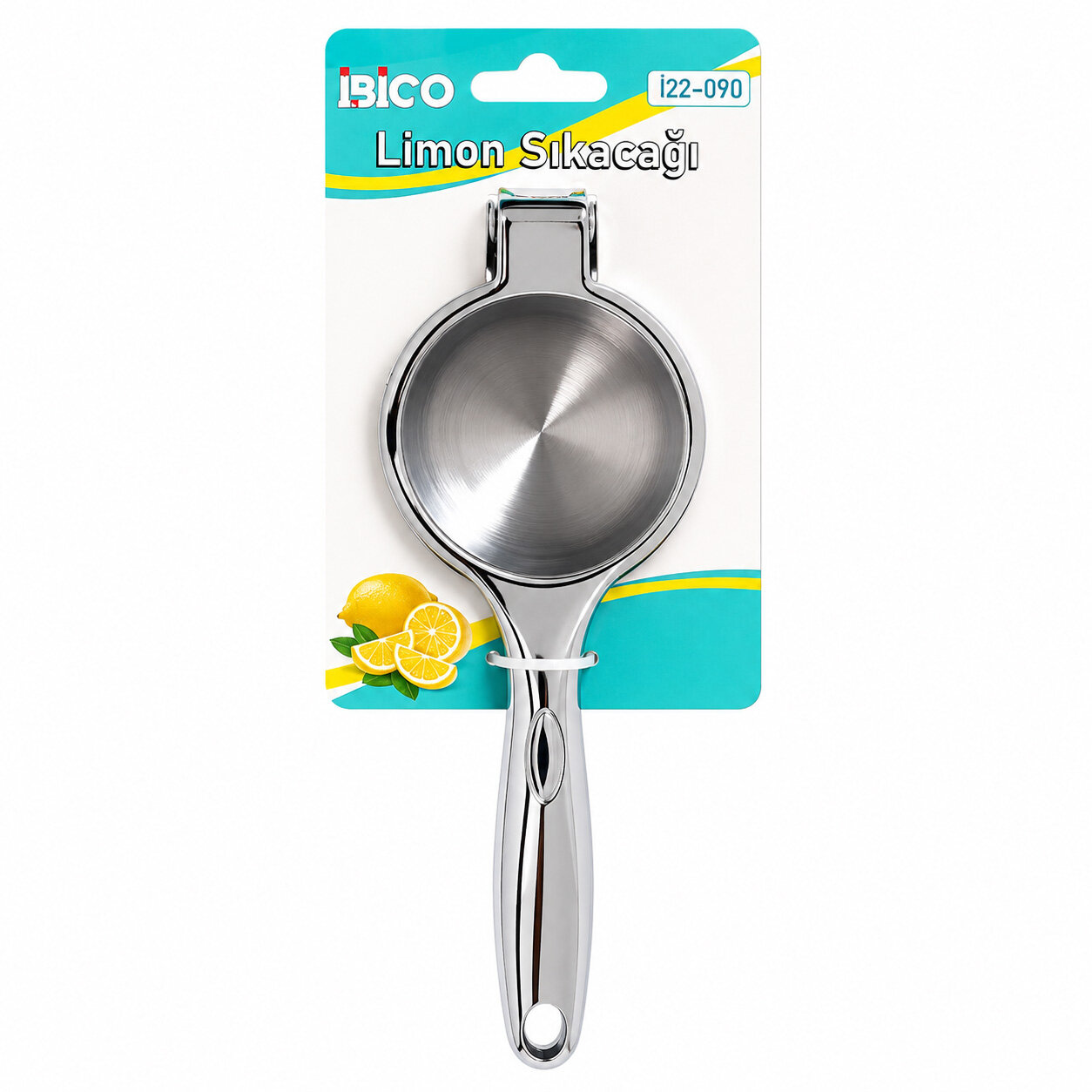 İBİCO İ22-090  ( LÜX ) ( KOLLU PRES MODELİ ) ( ÇELİK METAL ) LİMON & MEYVE SIKACAK ( ÇAP: 7CM ) (DERİNLİK: 4CM) (SAPLI : 21.5CM)*48