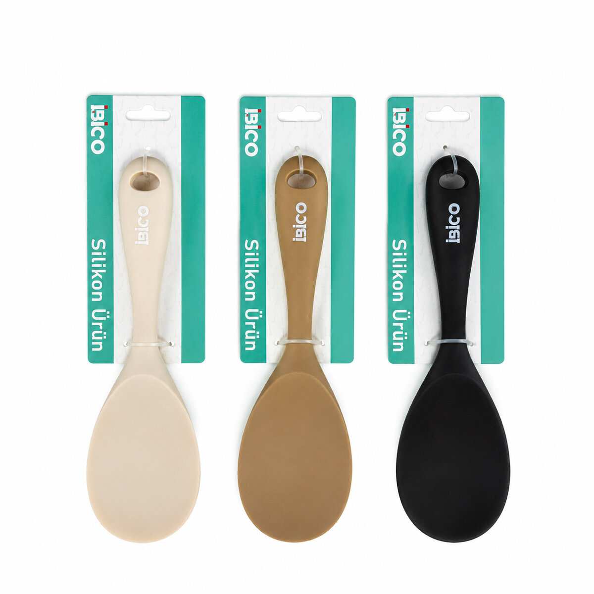 İBİCO İ22-035 ( SİLİKON & RENKLİ ) PİLAV ( SERVİS ) KAŞIK ( 22CM )*12X6