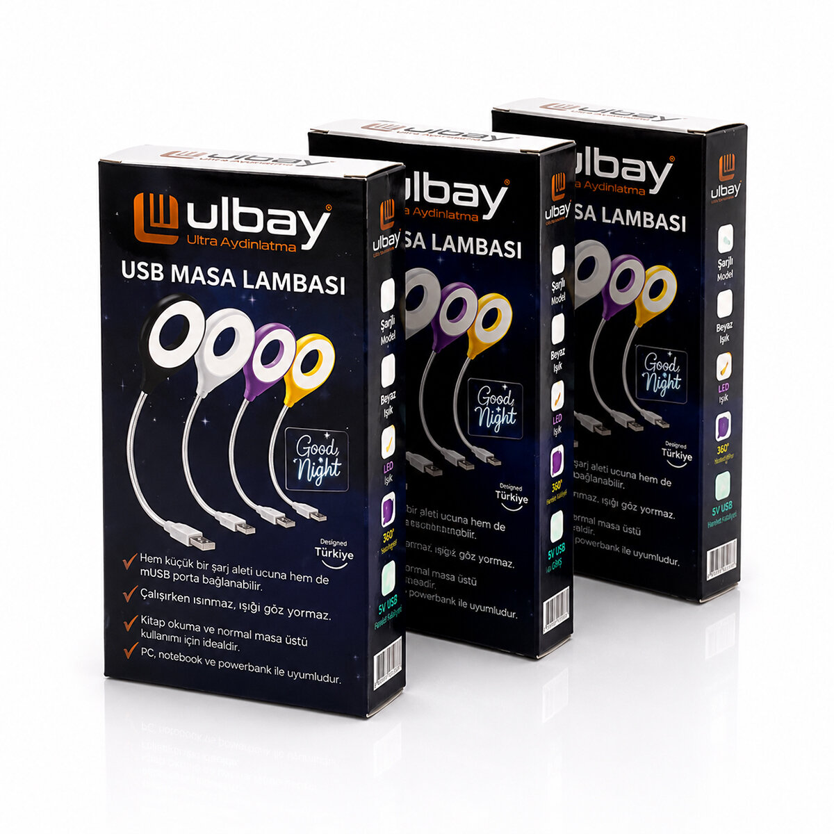 ULBAY MASA LAMBASI RENKLİ ( USB GİRŞİLİ )*200 ULBAY MASA LAMBASI RENKLİ ( USB GİRŞİLİ )*200