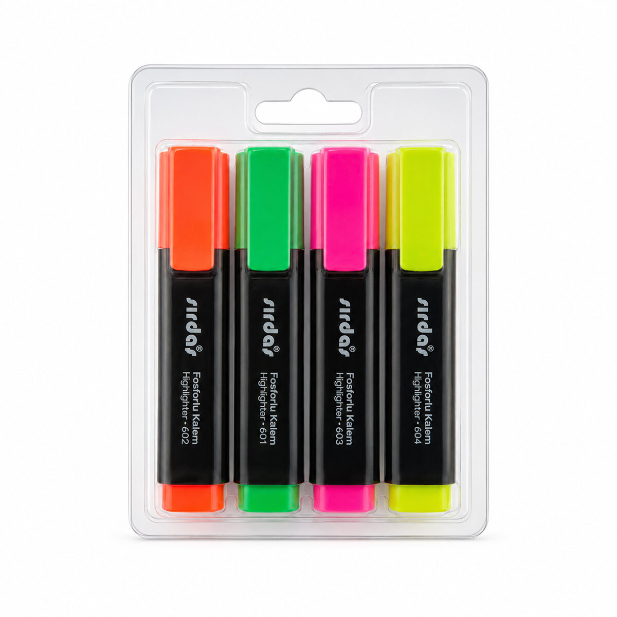 SIRDAŞ KOD-6400 ( 4PCS ) FOSFORLU KALEM ( TURUNCU & YEŞİL & SARI & PEMBE )*288