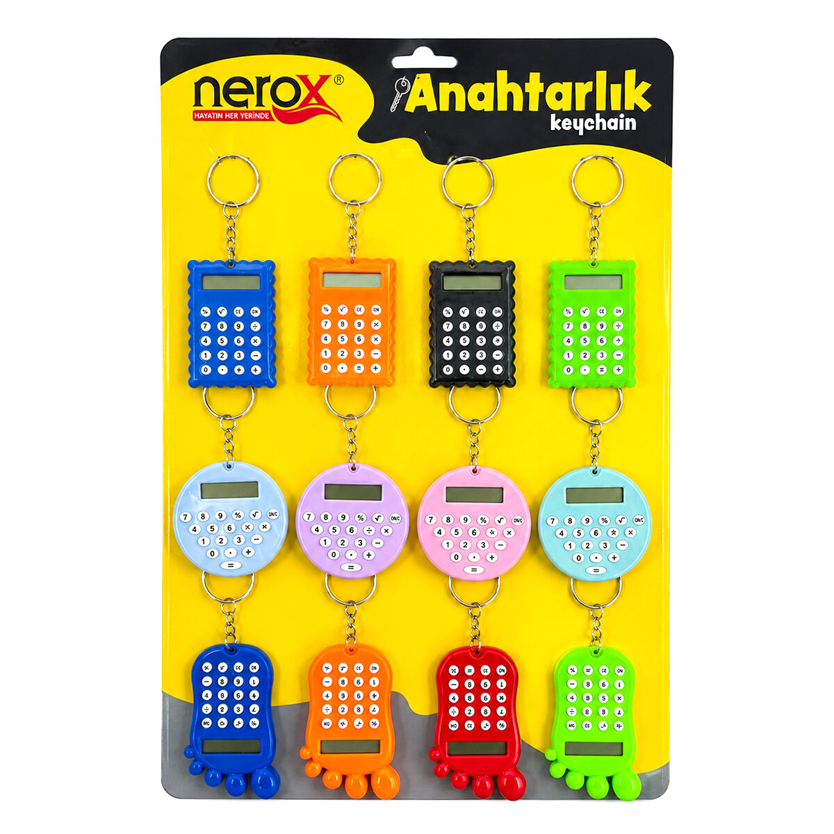 NEROX NRX-4089 ( HESAP MAK. ) ( ANAHTARLIK ) ( RENKLİ PLASTİK )*12X50