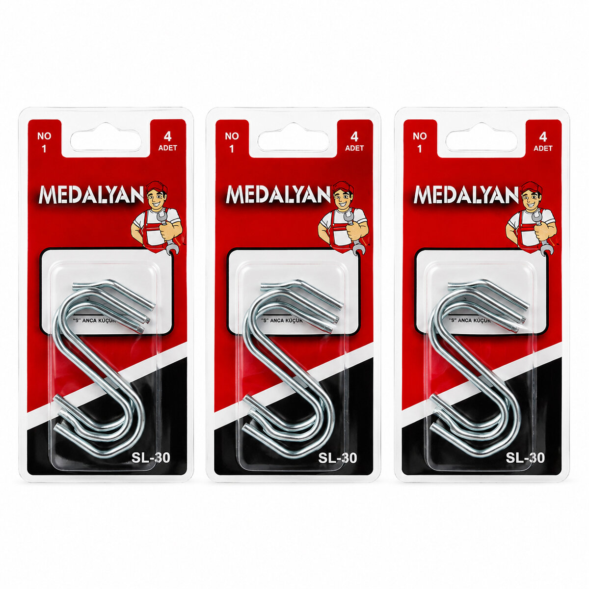 MEDALYAN DL-30 ( NO-1 & KÜÇÜK ) ( 4PCS ) ( S ) KANCA**12X12 MEDALYAN DL-30 ( NO-1 & KÜÇÜK ) ( 4PCS ) ( S ) KANCA**12X12