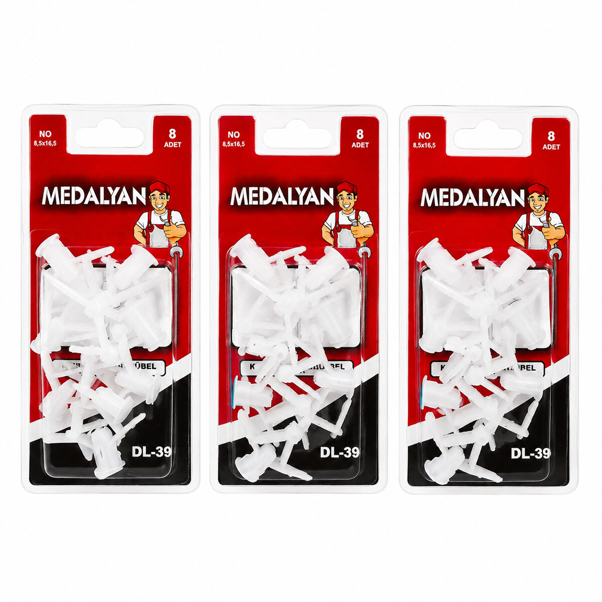 MEDALYAN DL-89 ( 8PCS ) ( NO-8.5X16.5 ) ( KANATLI ) ALÇIPAN DÜBELİ*12X9 MEDALYAN DL-89 ( 8PCS ) ( NO-8.5X16.5 ) ( KANATLI ) ALÇIPAN DÜBELİ*12X9
