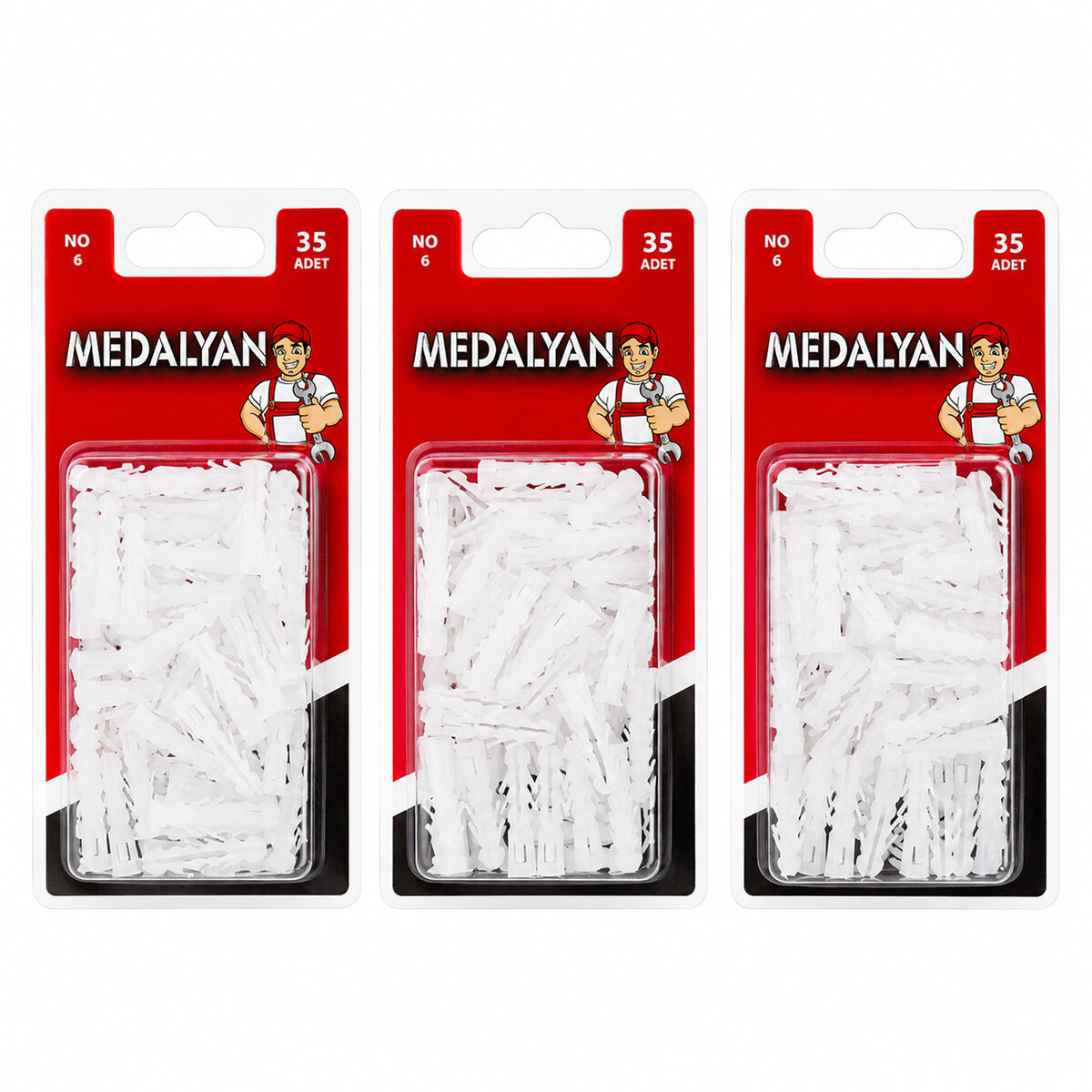 MEDALYAN DL-36 ( NO-6 ) DÜBEL BEYAZ & PLASTİK*12X9 MEDALYAN DL-36 ( NO-6 ) DÜBEL BEYAZ & PLASTİK*12X9