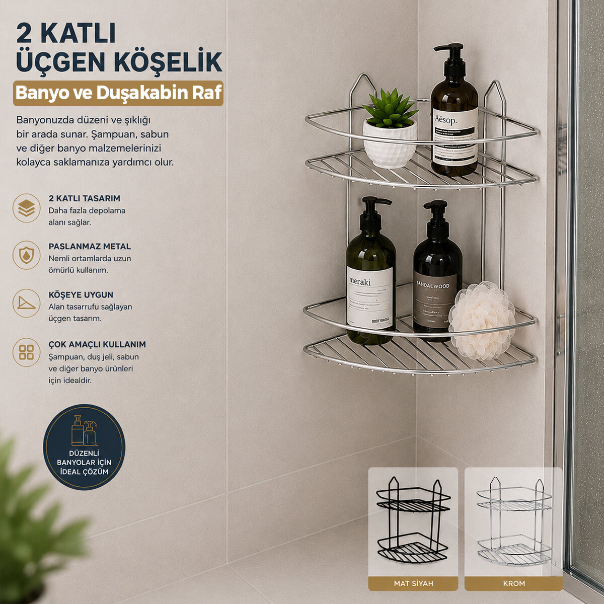 İBİCO K13-018 ( 2 KATLI & ÜÇGEN ) ( KROM ) ( METAL ) BANYO KÖŞELİK & DUŞKABİN RAF*12=K İBİCO K13-018 ( 2 KATLI & ÜÇGEN ) ( KROM ) ( METAL ) BANYO KÖŞELİK & DUŞKABİN RAF*12=K