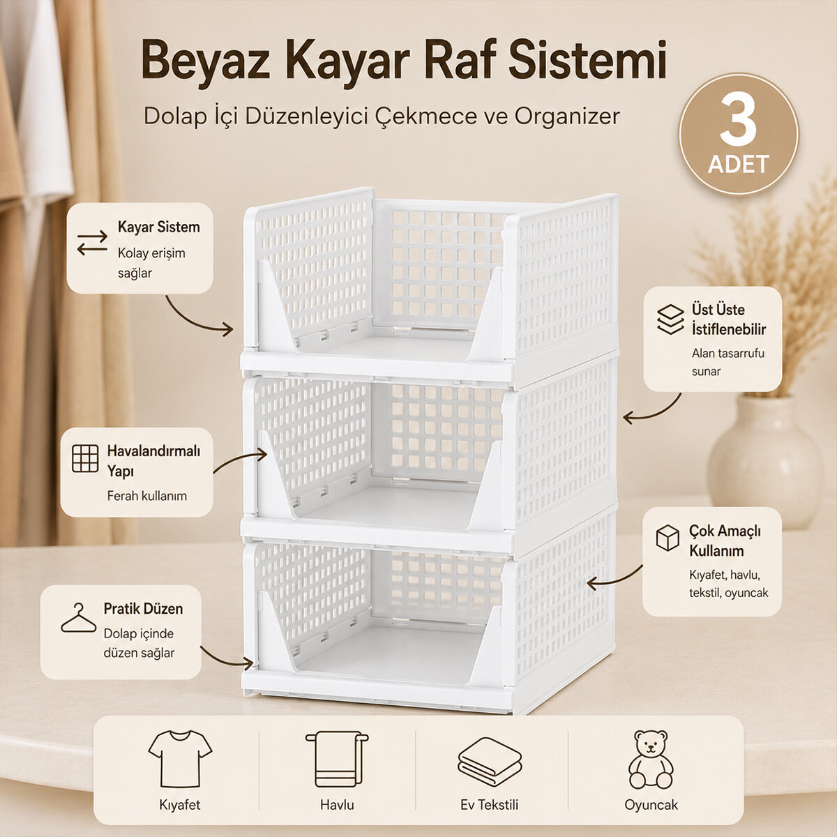 URVE UR-3695 3 KATLI PORTATİF ORGANİZER & ÇOK AMAÇLI KAYAR RAF ( 18.5X33.5X43CM ) ( TOPLAM 55.5CM )*1=K URVE UR-3695 3 KATLI PORTATİF ORGANİZER & ÇOK AMAÇLI KAYAR RAF ( 18.5X33.5X43CM ) ( TOPLAM 55.5CM )*1=K