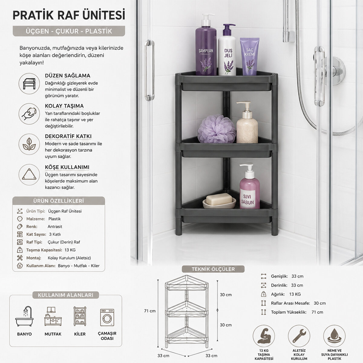 OM-0701 ( GRİ ) ( ÜÇGEN ) ( ÇUKUR ) PRATİK RAF ÜNİTESİ PLASTİK*6 OM-0701 ( GRİ ) ( ÜÇGEN ) ( ÇUKUR ) PRATİK RAF ÜNİTESİ PLASTİK*6