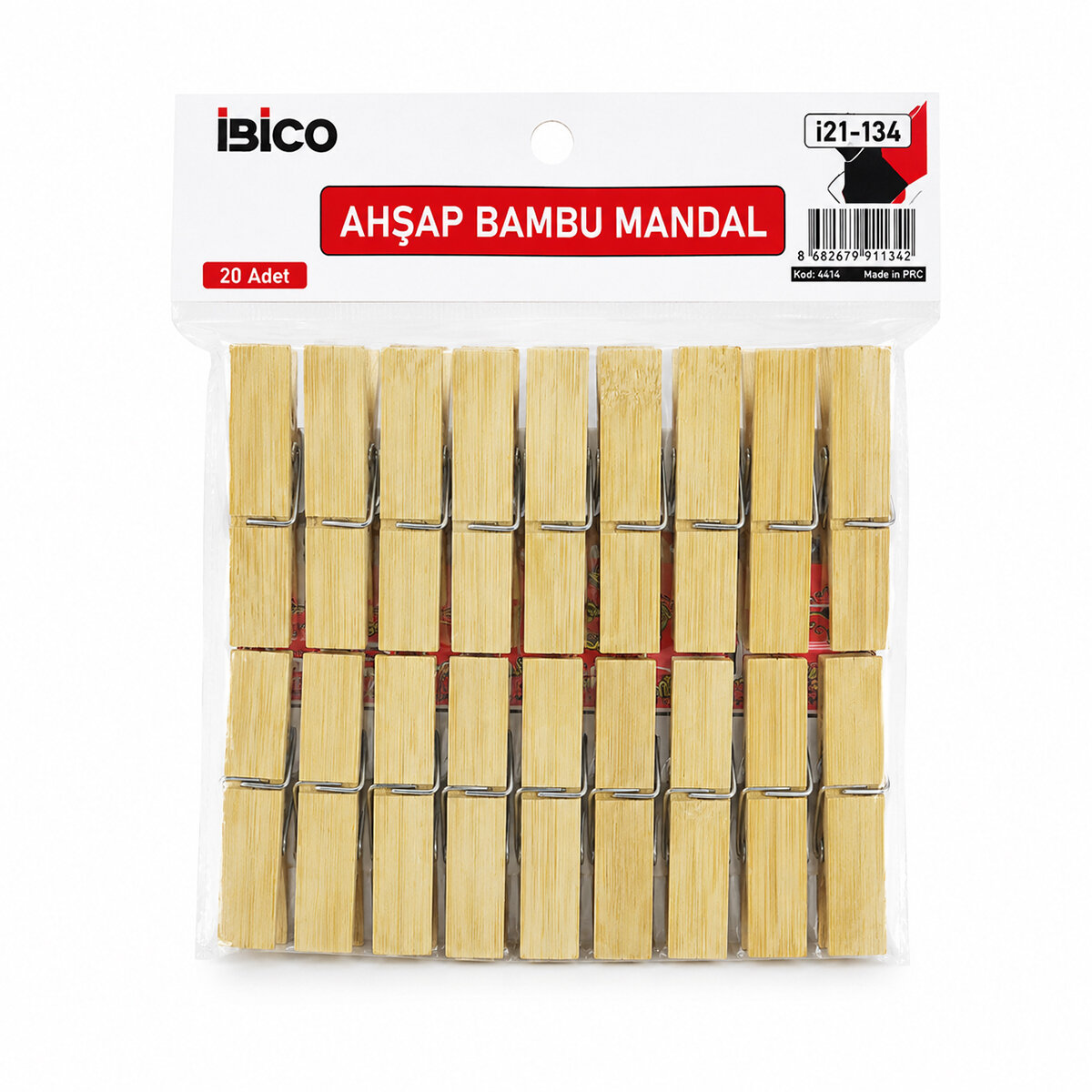 İBİCO İ21-134 ( 20PCS ) ( BÜYÜK ) AHŞAP BAMBU MANDAL*150 İBİCO İ21-134 ( 20PCS ) ( BÜYÜK ) AHŞAP BAMBU MANDAL*150