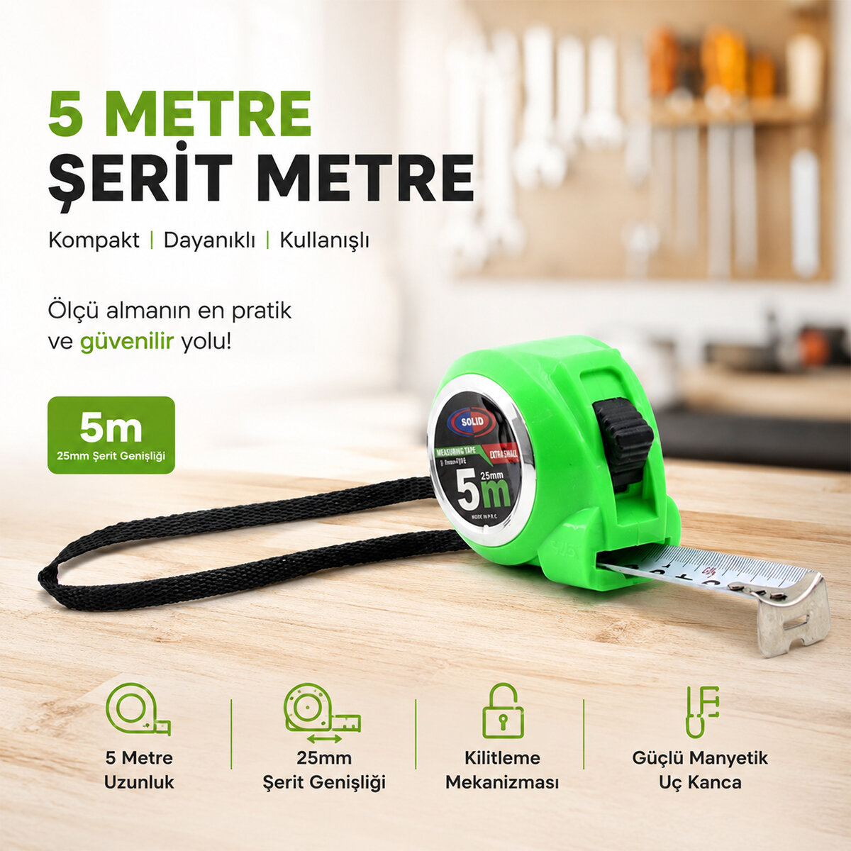 SOLİD MEASURING TAPE ( 5MTX25MM ) LUX ŞERİT METRE *12X16 SOLİD MEASURING TAPE ( 5MTX25MM ) LUX ŞERİT METRE *12X16