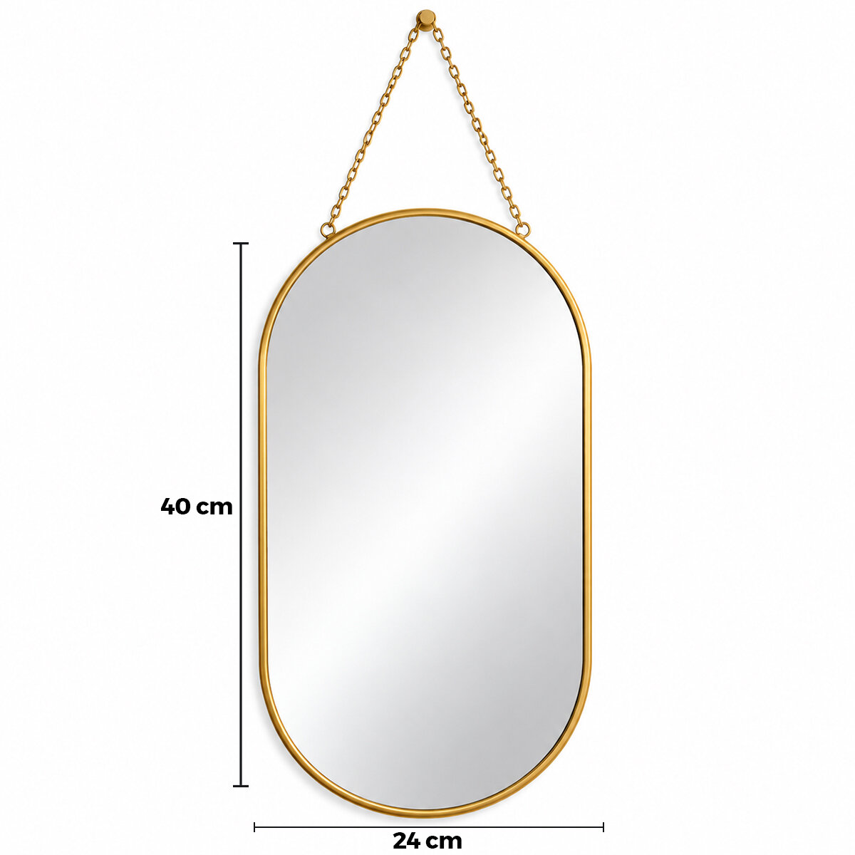İBİCO İ15-087 ( GOLD ÇERÇEVELİ ) DEKORATİF DUVAR AYNA ( İP ASKILI ) ( 24X40CM )*18=K