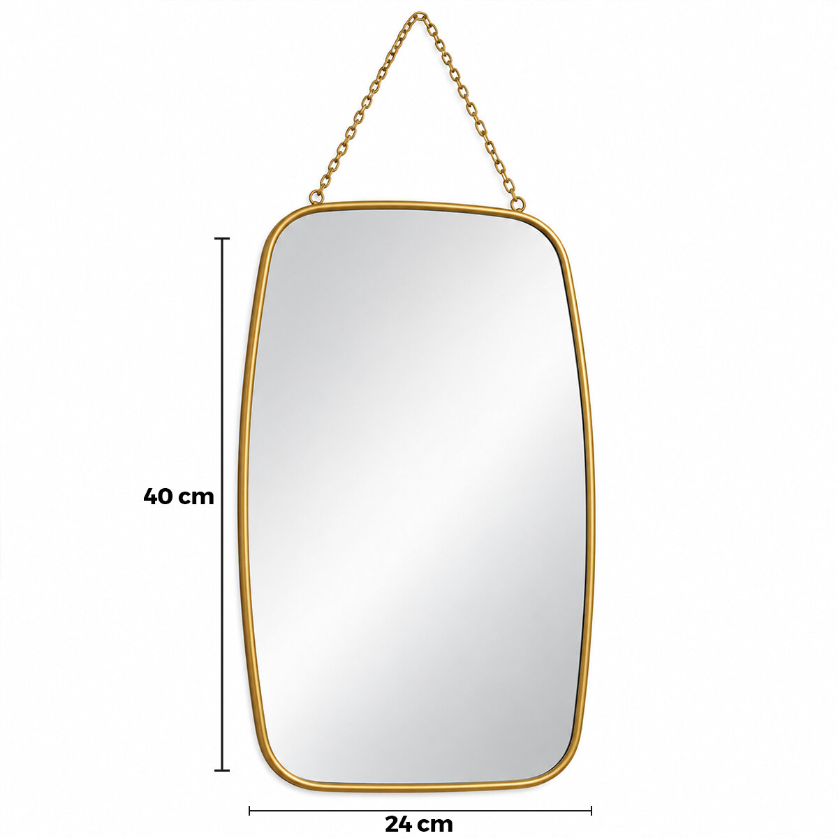 İBİCO İ15-086 ( GOLD ÇERÇEVELİ ) DEKORATİF DUVAR AYNA ( İP ASKILI ) ( 24X40CM )*18=K