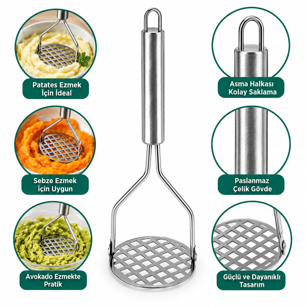 İBİCO İ22-286 ( YUVARLAK ) ( ÇAP: 8CM ) ( KROM SAPLI=10CM ) ( METAL ) PATATES EZİCİ ( TOPLAM UZUNLUK : 25CM )*12X20 İBİCO İ22-286 ( YUVARLAK ) ( ÇAP: 8CM ) ( KROM SAPLI=10CM ) ( METAL ) PATATES EZİCİ ( TOPLAM UZUNLUK : 25CM )*12X20