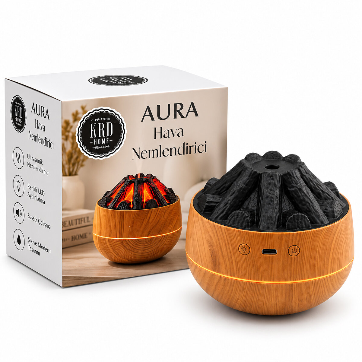 KRD HOME-8778 AURA ( ŞÖMİNE ) HAVA NEMLENDİRİCİ ( BUHAR MAKİNE & KOKU GİDERİCİ)*80 KRD HOME-8778 AURA ( ŞÖMİNE ) HAVA NEMLENDİRİCİ ( BUHAR MAKİNE & KOKU GİDERİCİ)*80