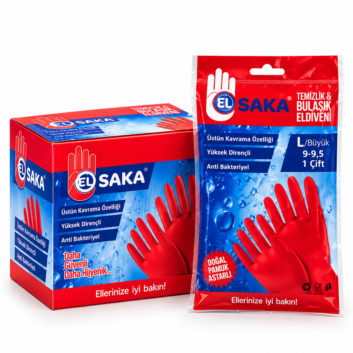 ELSAKA ( L ) ( NO-9-9.5 ) ( PLASTİK ) TEMİZLİK & BULAŞIK ELDİVENİ ( DOĞAL PAMUK ASTARLI ) ( YÜKSEK DİRENÇLİ )*30X12 ELSAKA ( L ) ( NO-9-9.5 ) ( PLASTİK ) TEMİZLİK & BULAŞIK ELDİVENİ ( DOĞAL PAMUK ASTARLI ) ( YÜKSEK DİRENÇLİ )*30X12