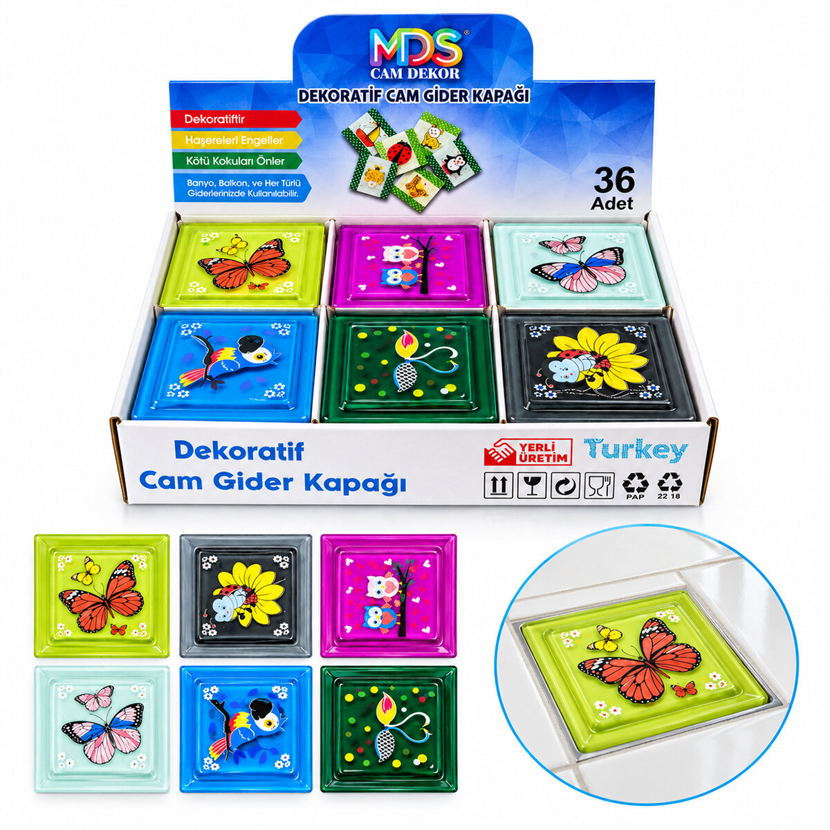 MDS DEKORATİF ( CAM & İNCE ) GİDER KAPAK*36X5 MDS DEKORATİF ( CAM & İNCE ) GİDER KAPAK*36X5