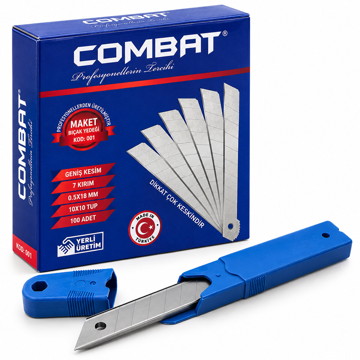 COMBAT-001 ( BÜYÜK ) ( 10 PCS ) ( YEDEK ) FALÇATA MAKET BIÇAK AĞZI ( 18MMX0.5MM )*10X40 COMBAT-001 ( BÜYÜK ) ( 10 PCS ) ( YEDEK ) FALÇATA MAKET BIÇAK AĞZI ( 18MMX0.5MM )*10X40