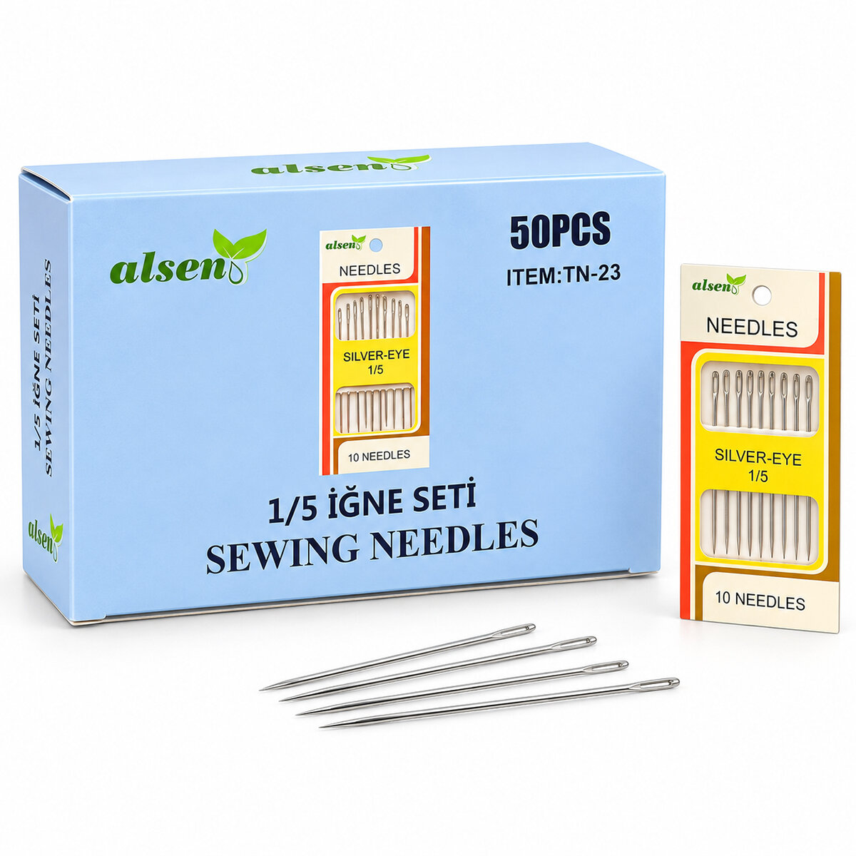 ALSEN TN-23 ( 10 PCS ) ( 1/5 ) DİKİŞ İĞNESİ SETİ*50X50 ALSEN TN-23 ( 10 PCS ) ( 1/5 ) DİKİŞ İĞNESİ SETİ*50X50