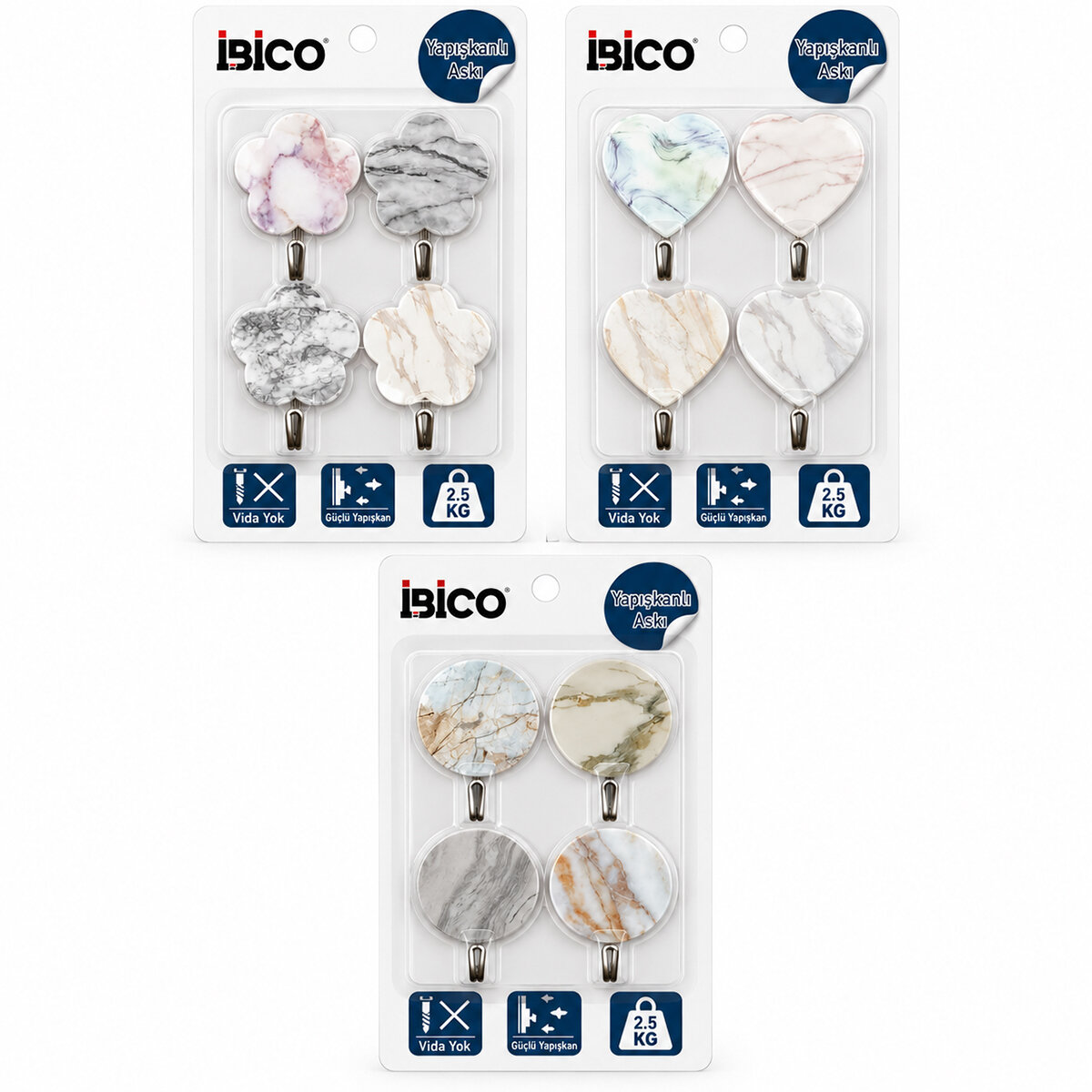 İBİCO İ17-007 ( 4PCS ) ( MERMER DESENLİ ) ( METAL UÇLU ) PLASTİK ASKI ( YAPIŞKANLI MONTAJ ) ( 2.5KG TAŞIMA )*12X20 İBİCO İ17-007 ( 4PCS ) ( MERMER DESENLİ ) ( METAL UÇLU ) PLASTİK ASKI ( YAPIŞKANLI MONTAJ ) ( 2.5KG TAŞIMA )*12X20
