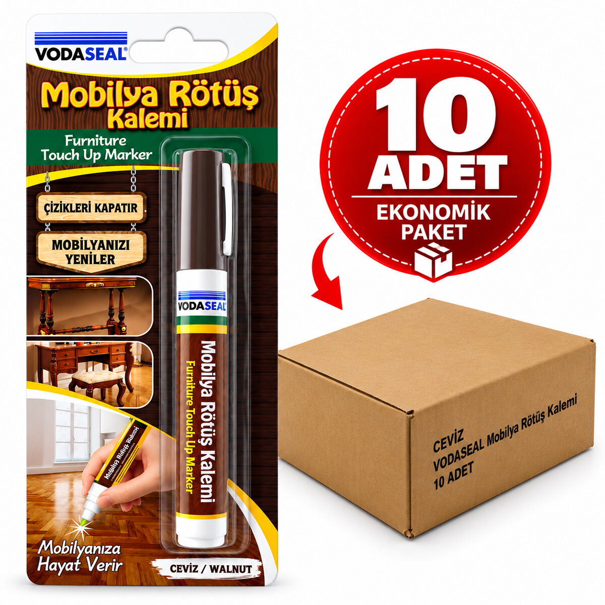 VODASEAL MRK11 ( CEVİZ ) MOBİLYA RÖTUŞ KALEM *10X1