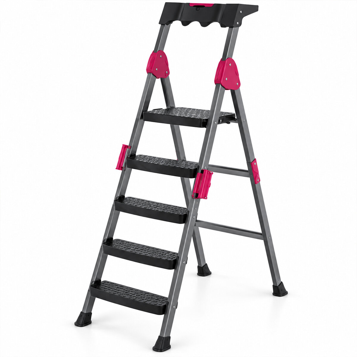 LORENZO MRD-104 ( 4+1 ) BASAMAKLI METAL MERDİVEN ( 150KG.TAŞIMA )*1