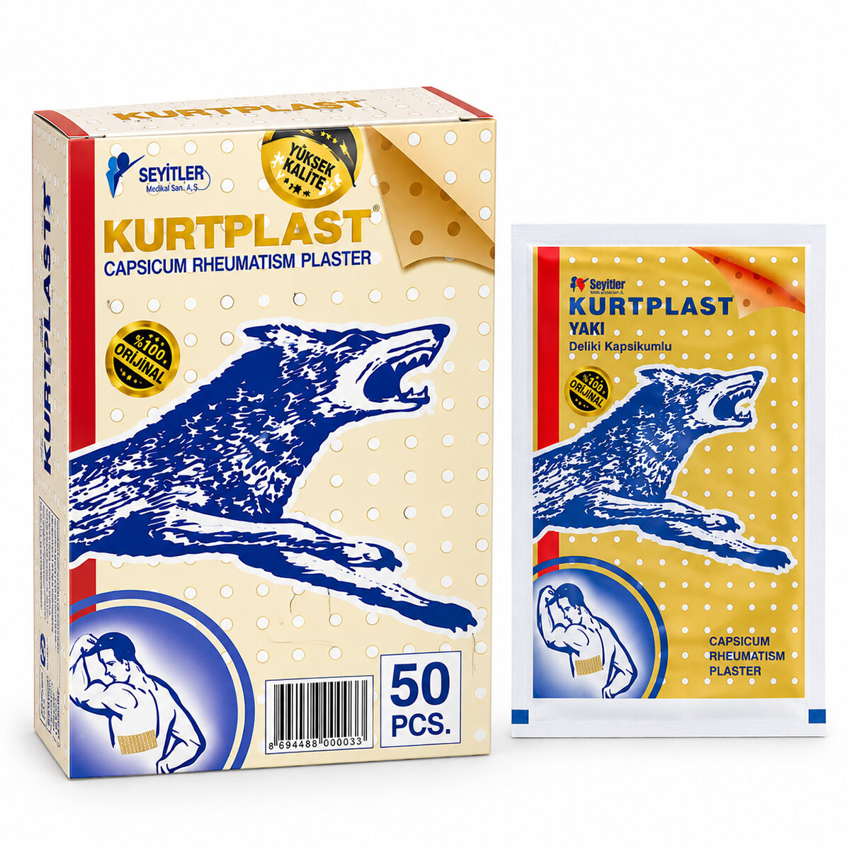 KURTPLAST ( KAPSİKUMLU ) MENTOLLÜ DELİKLİ YAKI*50X40