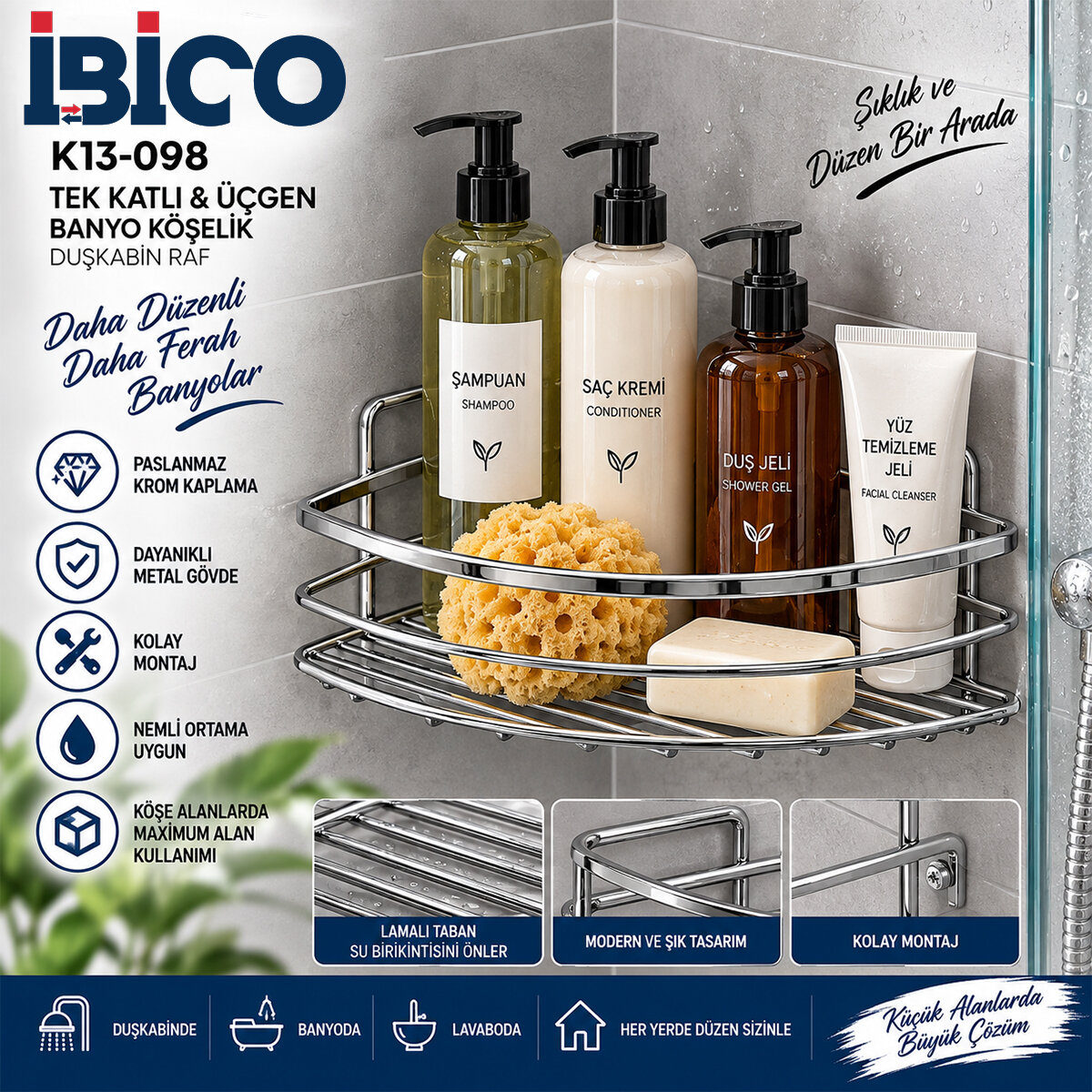 İBİCO K13-098 ( LAMALI ) ( TEK KATLI & ÜÇGEN ) ( KROM ) ( METAL ) BANYO KÖŞELİK & DUŞKABİN RAF*60 İBİCO K13-098 ( LAMALI ) ( TEK KATLI & ÜÇGEN ) ( KROM ) ( METAL ) BANYO KÖŞELİK & DUŞKABİN RAF*60