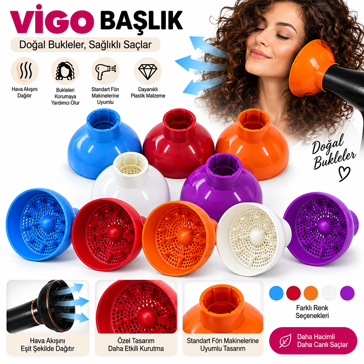 POWERTEC ( RENKLİ ) VİGO BAŞLIK ( SAÇ ŞEKİLLENDİRİCİ )*48