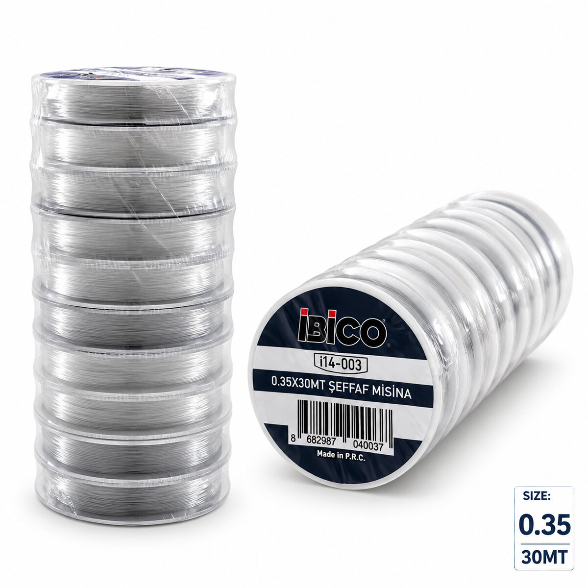 İBİCO STRONG STRETCHY CRYSTALINE İ14-003 ( SİZE:0.35 & 30MT ) ( ŞEFFAF & KLASİK ) MİSİNA İPİ*10X150 İBİCO STRONG STRETCHY CRYSTALINE İ14-003 ( SİZE:0.35 & 30MT ) ( ŞEFFAF & KLASİK ) MİSİNA İPİ*10X150