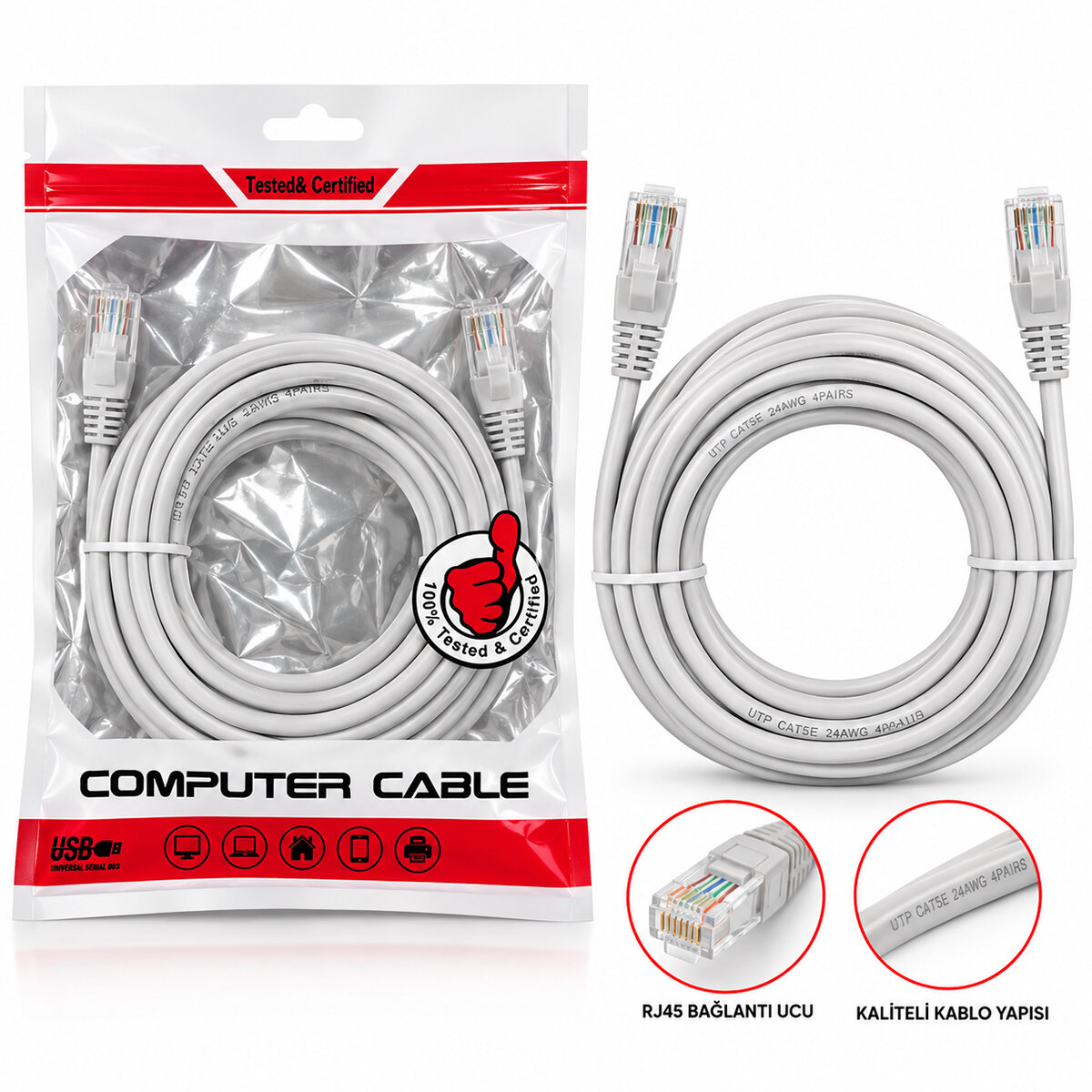 PLATOON PL-6108 ( 10MT ) İNTERNET ETHERNET ( CAT6 ) DATA KABLOSU & COMPUTER CABLE*100 PLATOON PL-6108 ( 10MT ) İNTERNET ETHERNET ( CAT6 ) DATA KABLOSU & COMPUTER CABLE*100
