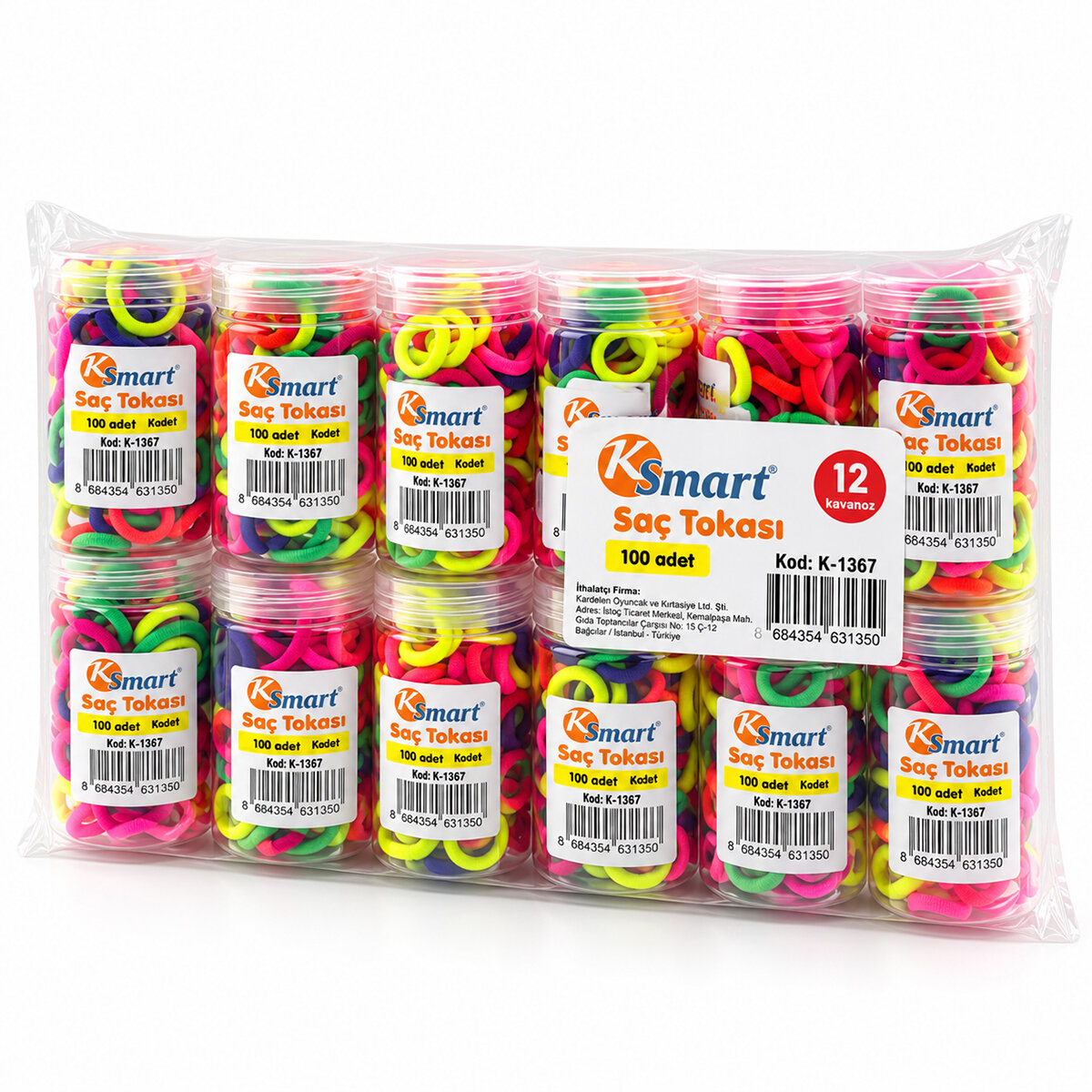 KSMART K-1367 ( 100PCS ) ( NEON ) LASTİK SAÇ TOKA*12X50 KSMART K-1367 ( 100PCS ) ( NEON ) LASTİK SAÇ TOKA*12X50