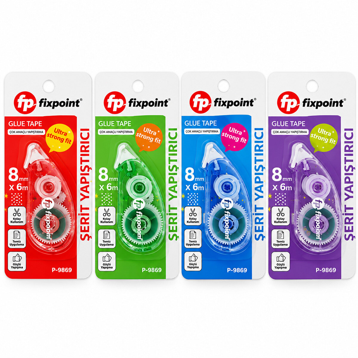 FİXPOİNT P-9869 ŞERİT YAPIŞTIRICI ( 6MTX8MM )*24X16
