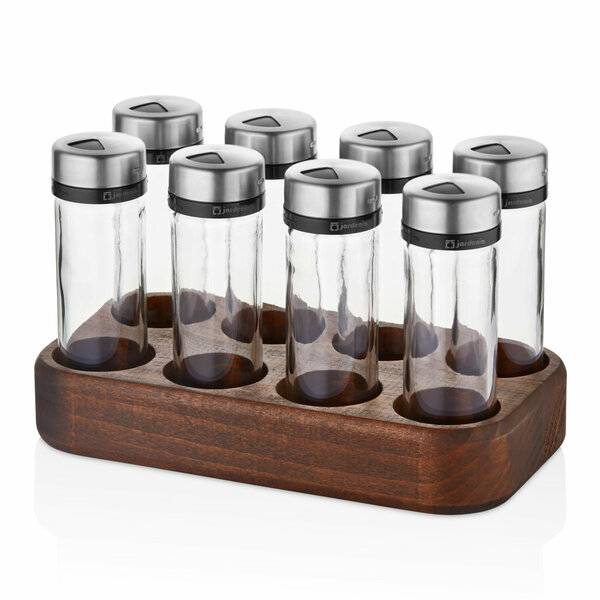 JARDENIA 8'Lİ PASLANMAZ KAPAKLI BAHARATLIK SETİ VENGE STANDLI