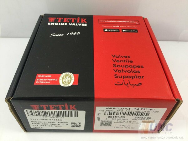 036109601S/611K | Motor Subabı Egzoz Emme Set Takım 1.4 Bby Bbz 16